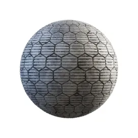 Grey hexagon concrete pavement 1